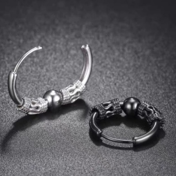 1 Piece Cool Punk Men's Stainless Steel Hip Hop Stud Earrings. - Picture 2 of 7